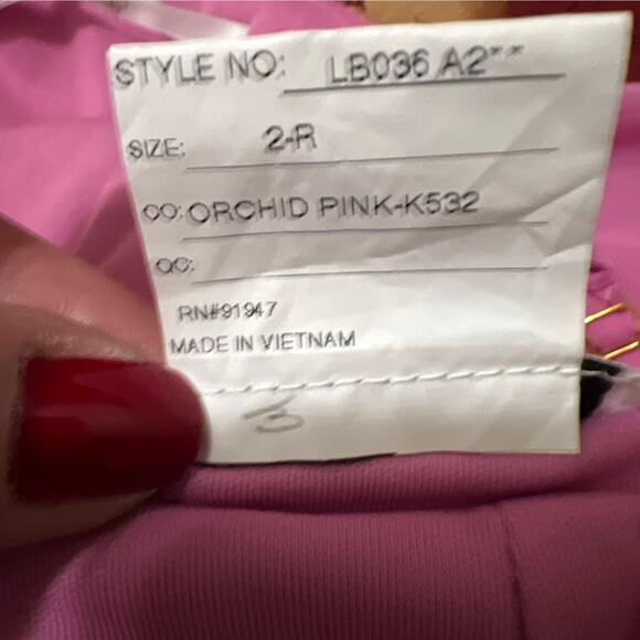 Lovely Adjustable Strap Wrap Bodice Maxi Dress with Front Slit Pink Size 2R - Picture 12 of 12